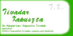 tivadar kapuszta business card